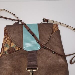 Material Girl Designs Crossbody Bag Womens Medium Bronze Floral Studded